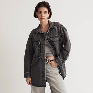 Madewell Oversized Cargo Denim Shirt Jacket - L